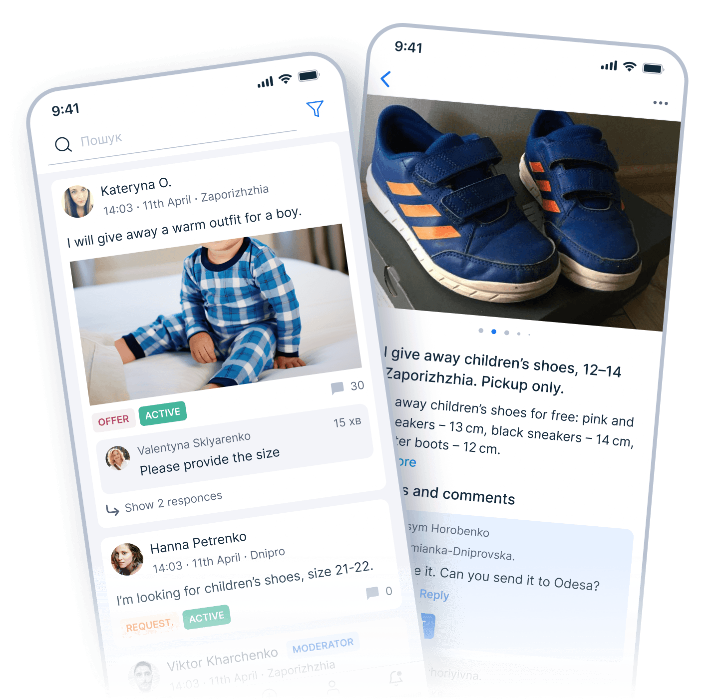 Givetol app interface — give and receive items for free on iOS and Android